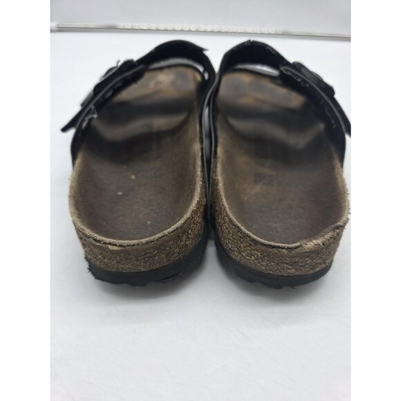 Birkenstock Arizona Sandals Womens Size 7 Black Two Strap Cork Footbed EU 38 - Picture 7 of 11